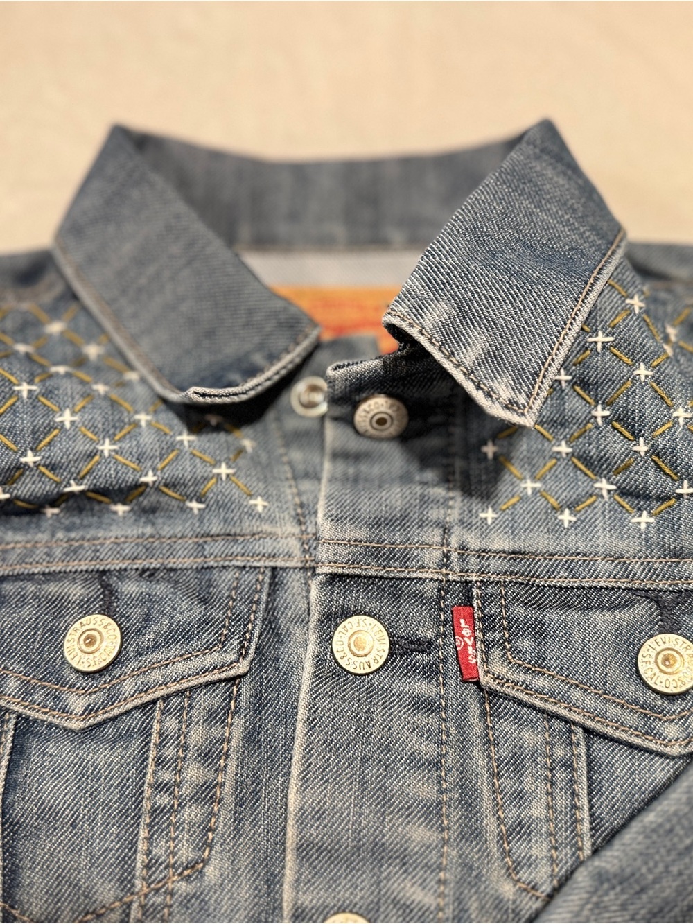 Levi's Kids 3T Denim Jacket with Sashiko Stitching